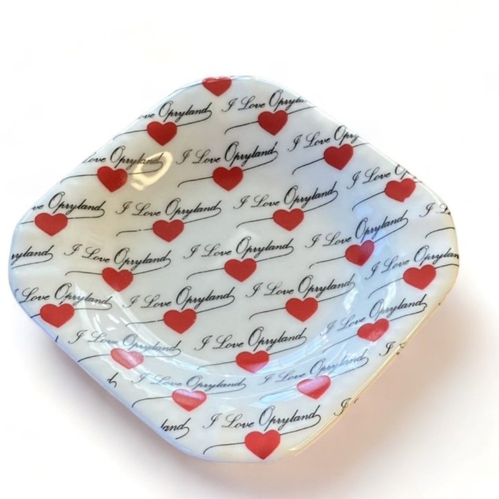 I Love Opryland Souvenir Ashtray Hearts Trinket Jewelry Nashville Valentines Day